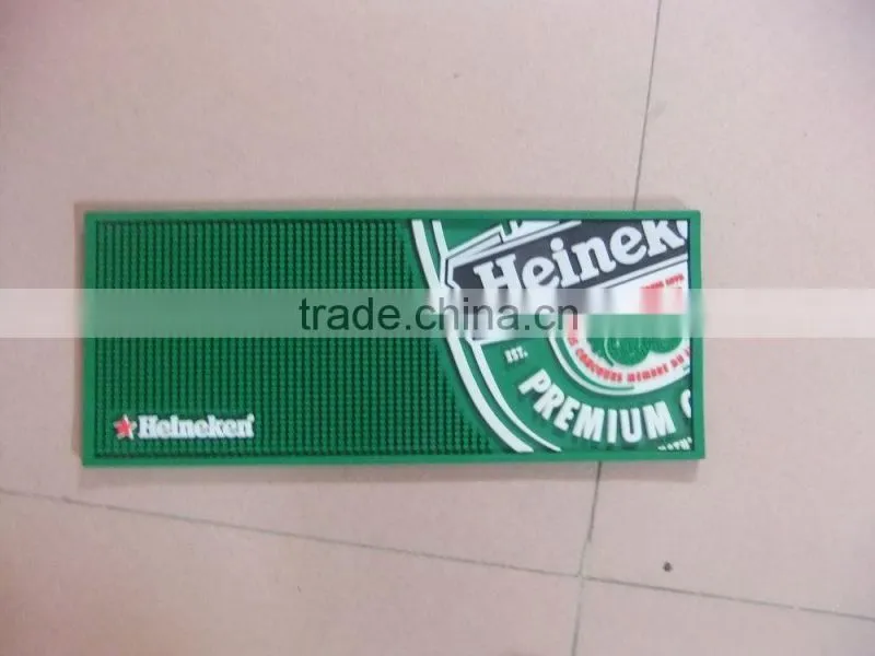 Eco-friendly hot selling soft pvc logo bar mats for promotion use