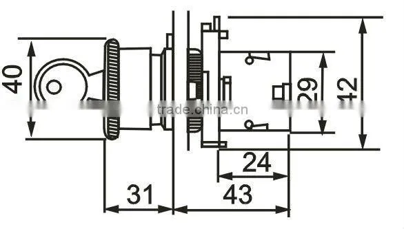 waterproof emergency stop push button reset key switch,grade A,silver contact B2-BS142