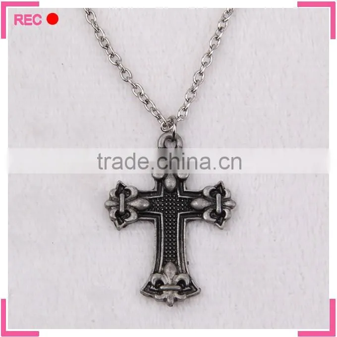 Meaningful pendant necklace antique copper, religious cross necklace