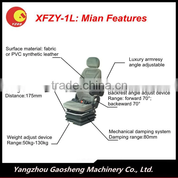 China Excellent Quality Excavator Seat With Suspension/XFZY-1L/Luxury Universal Excavator Driver Seat
