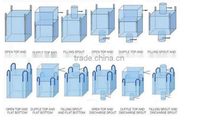 100*100*100 polypropylene container 1 ton big bulk bag