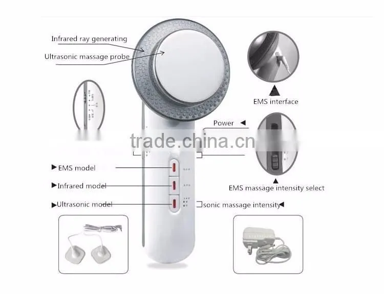 3 in 1 Ultrasonic Infrared Lights Pain Therapy Facial Body Slimming Beauty Massage Machine for Weight Loss Creams Emagrecedor