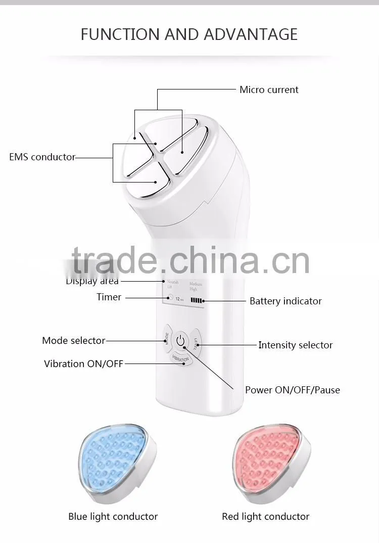 vibrador de masaje facial led facial light as seen on tv face lift device