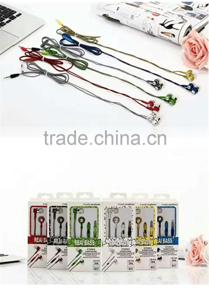 Top 50 sport metal crack earphone with Mic earbuds