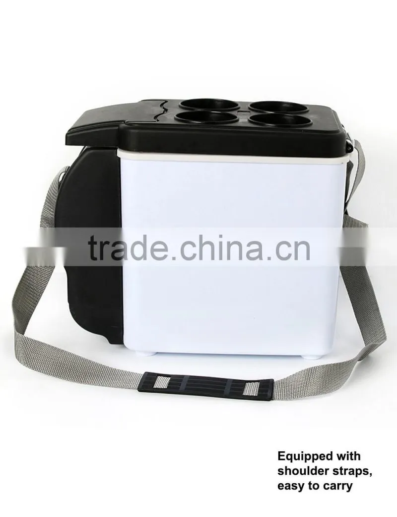6 L Plastic car mini refrigerator, travel drinking cooler box portable refrigerator with shoulder straps