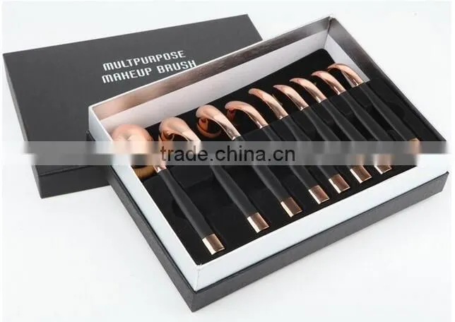 9pcs Smaller Mini Style Golf Toothbrush Makeup Brush Set / Oval Mini Golf Makeup Brush