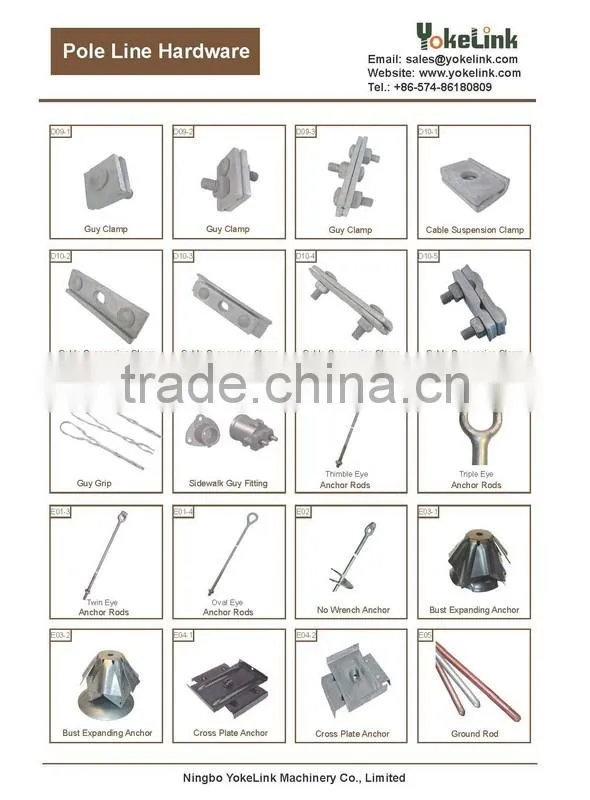 Pole Line Hardware Electric Power Fitting Assembly Guy Bolt Hot Dip Galvanized Screw Bolt Forged Thimble Eye Bolt