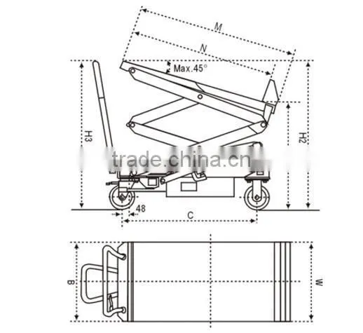 2016 new model platform incline movable scissor Lift Table