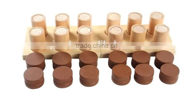 Child Wooden toys smell canister montessori teaching aids