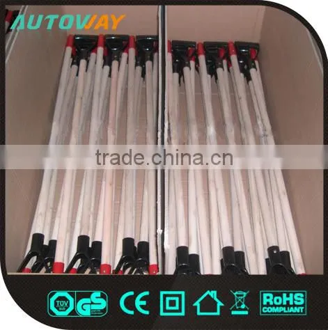 red plastic snow shovel, push snow shovel