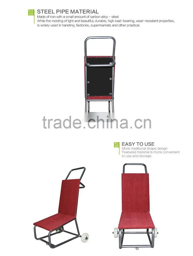 Gold metal Hotel luggage Trolley for luggage remove