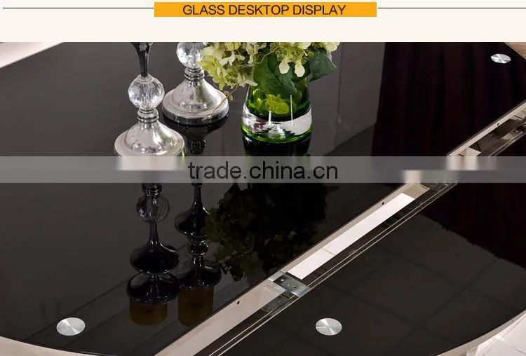 TH389 Fashionable High Quality round Tempered Glass dining Table