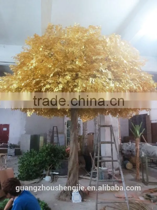 SJ2001008 wholesale artificial tree landscape cheap make model tree golden artificial outdoor trees