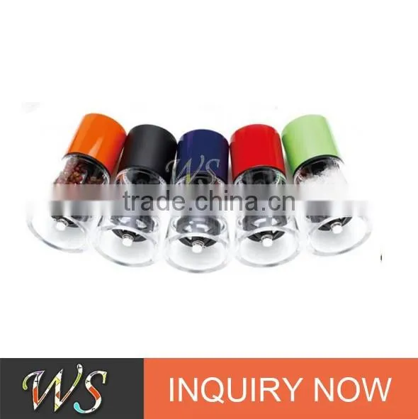 WS-PG18 adjustable ceramic core salt and pepper mill set with transparent bottle