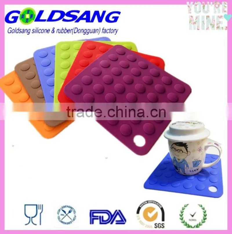 colorful Silicone Trivet Mat Dots Hot Pads Kitchen Dish Pot Stand Holder
