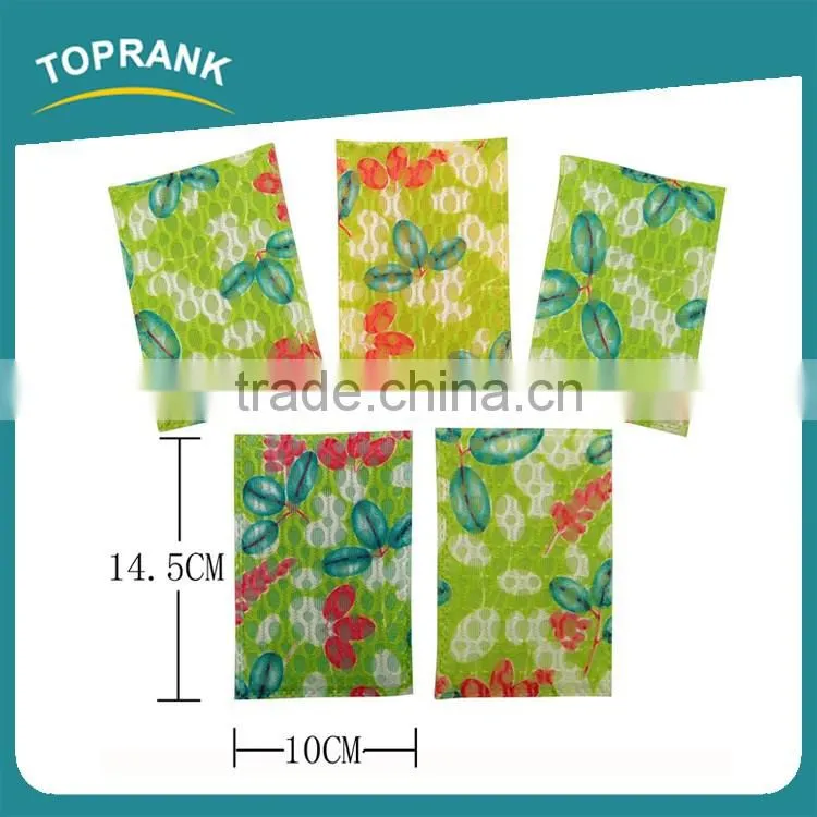 Toprank Colorful 5pcs Washing Dish Mesh Scourer Scrubbing Cleaner Scrub Sponge Pad Kitchen Scouring Pad