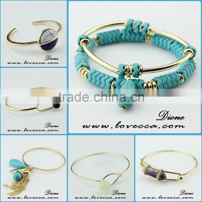 Wholesale Jewelry Gemstone Natural Stone Crystal Quartz Pendant Turquoise Necklace