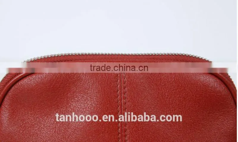 Stylish high quality genuine leather women small cosmetic bag