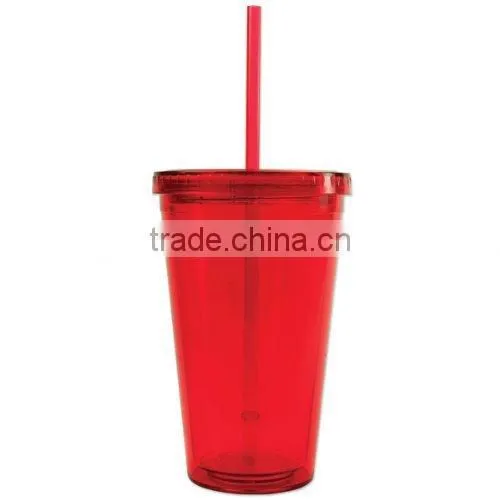 various color BPA free 16oz double wall plastic tumbler