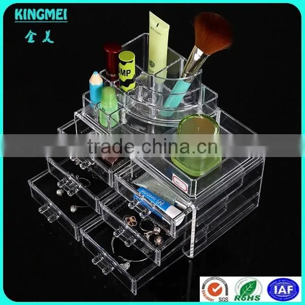 Hot sale clear plastic plexiglass makeup organizer & large makeup organizer storage box & cosmetic makeup organizer