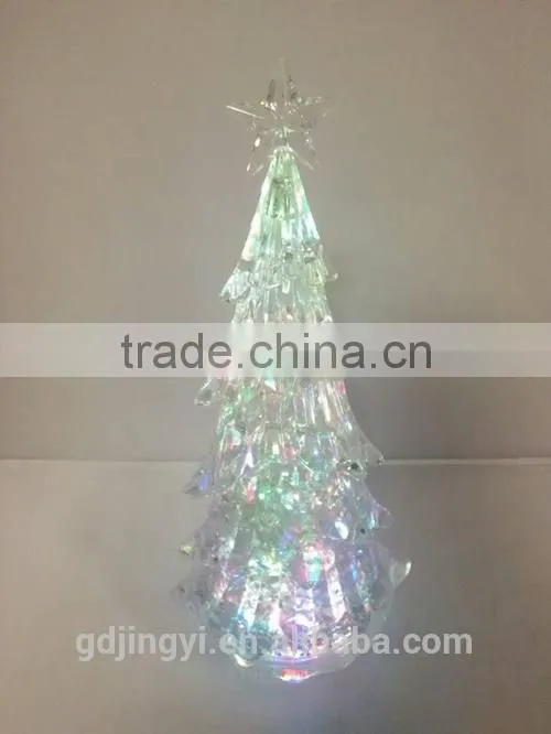 14.8inch New acrylic product transparent LED Lighted christmas tree for christmas decoration