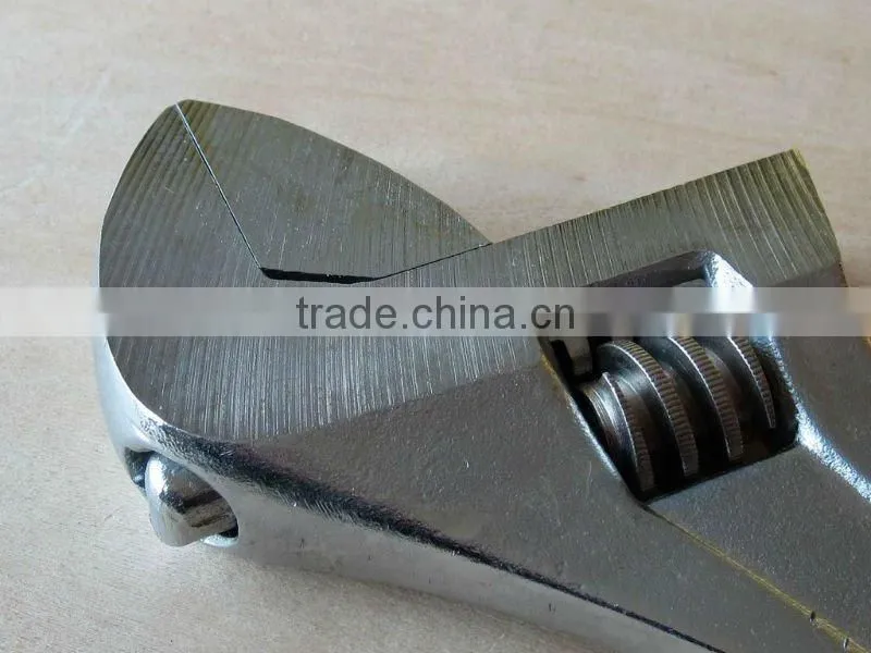 8" Chrome plated adjustable wrench