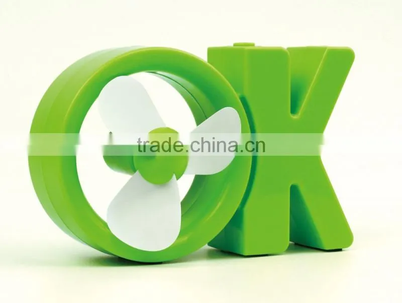 Customized Design Mini USB Desk OK Shape Blower Fan