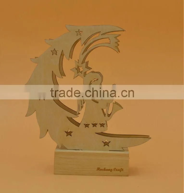 wooden Christmas decor gift with light