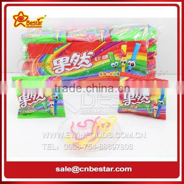 Fruity Flavour Gummy Roll Candy With Popping Candy