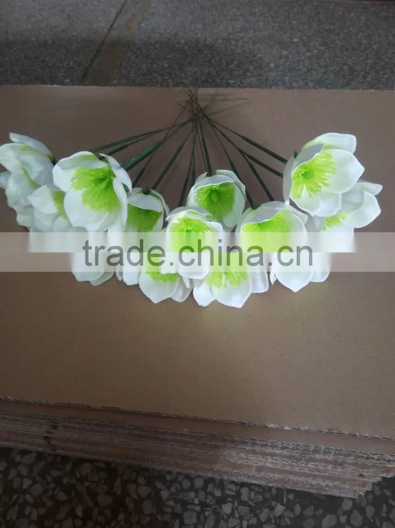 Hot Sale Big Christrose Hvid Single Decorative Artificial Sakura Flower Customized