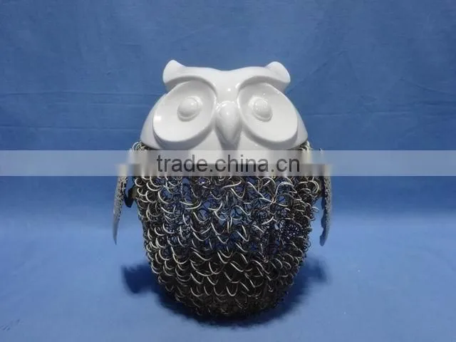 owl decorations Porcelain with iron XMAS decorations