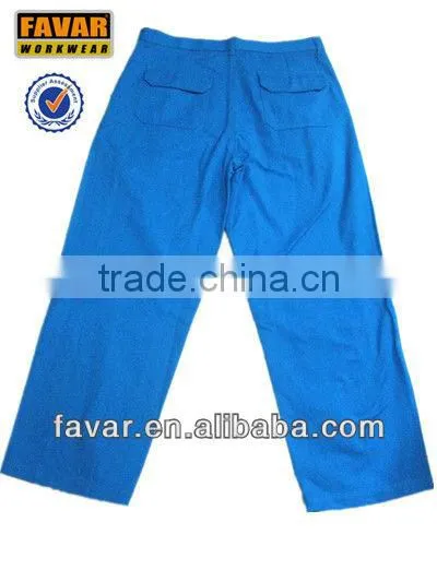 mens heavy-duty cotton drill safety work pants royal blue