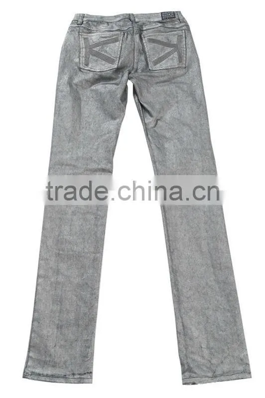 newest fashion denim jeans design capris dark color slim fit latest jeans pants girls