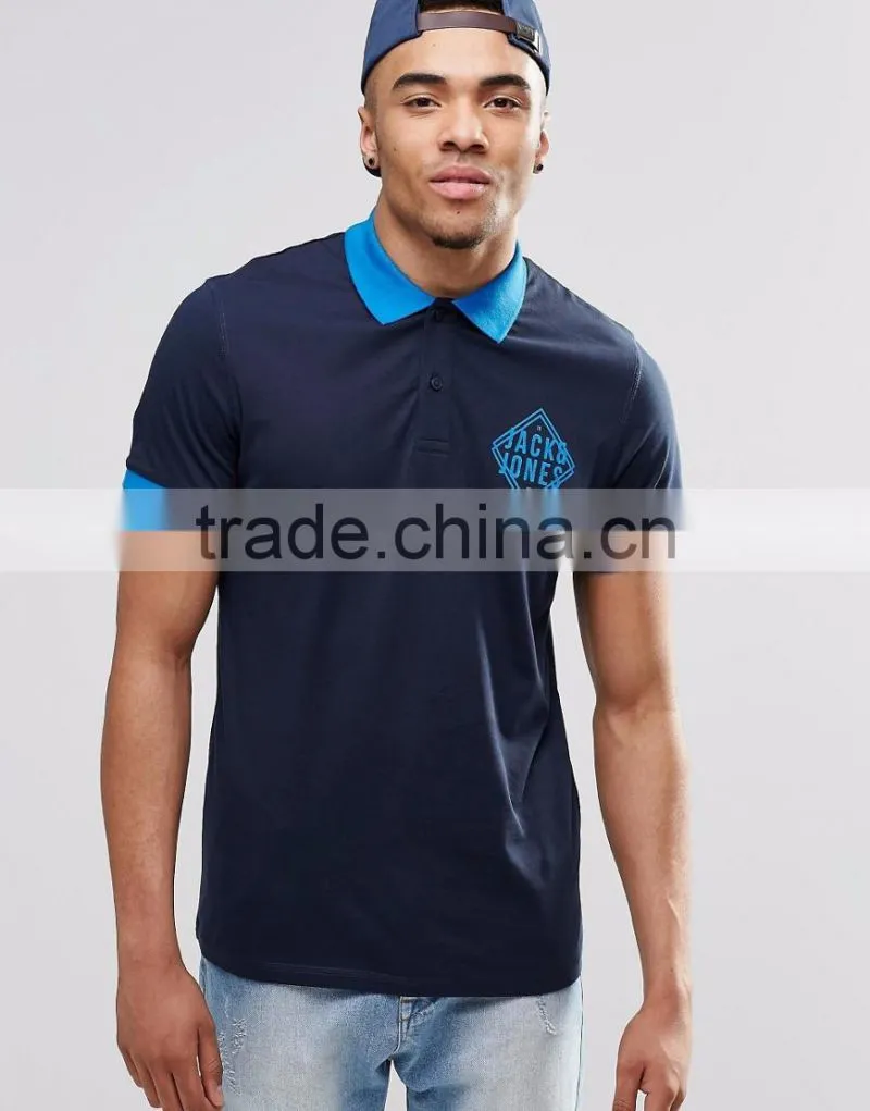 MGOO New Design Casual Summer Plain Side Split 180g 100% Cotton Short Sleeve Mens POLO T-Shirt With Chest Printing