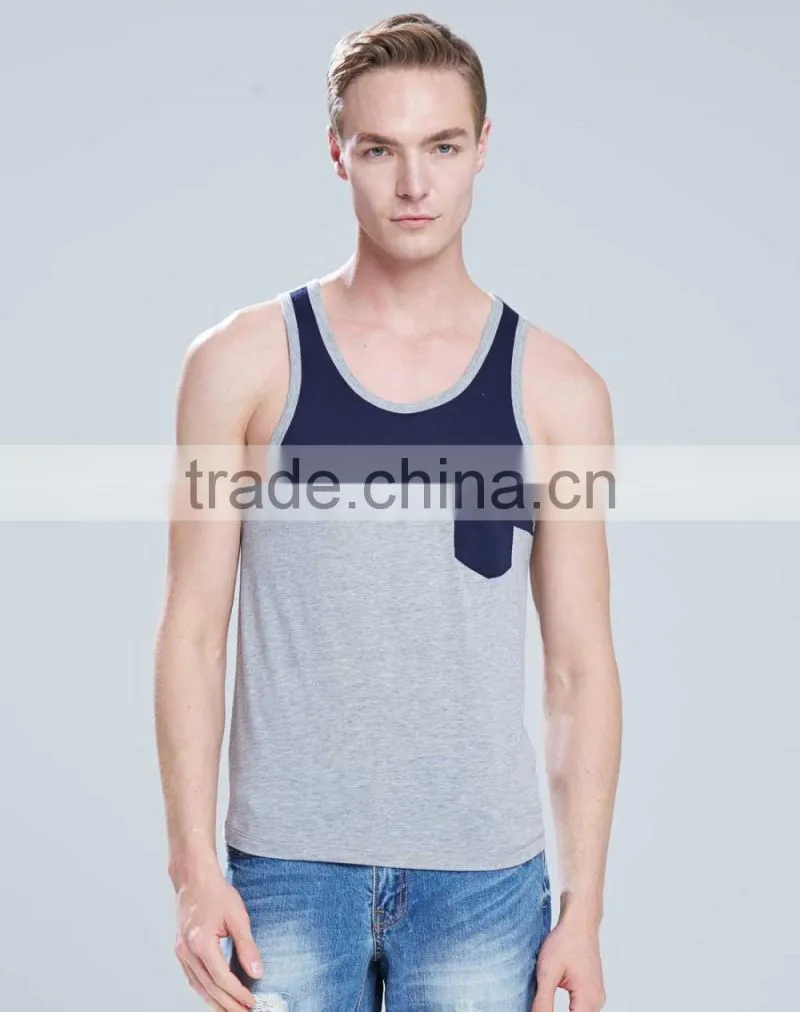 Fashionable contrast pocket mens vests wholesale