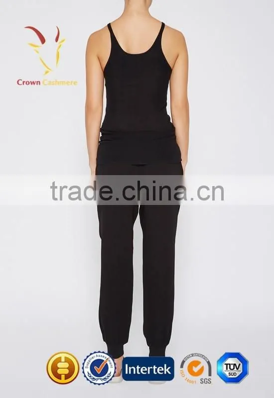 Women Cashmere Sleeveless Top Round Neck Knitted Pullover