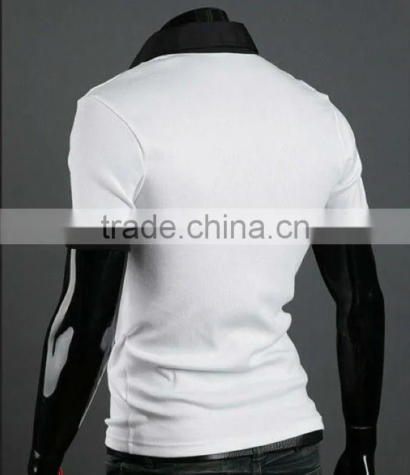 Mens fitted short sleeve V-neck t-shirts TB01