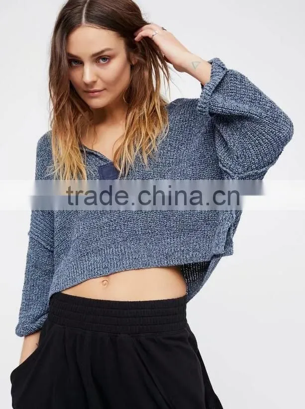 Runwaylover 127 New Style 2017 Ladies Deep V-Neck Loose Knitted T-Shirts