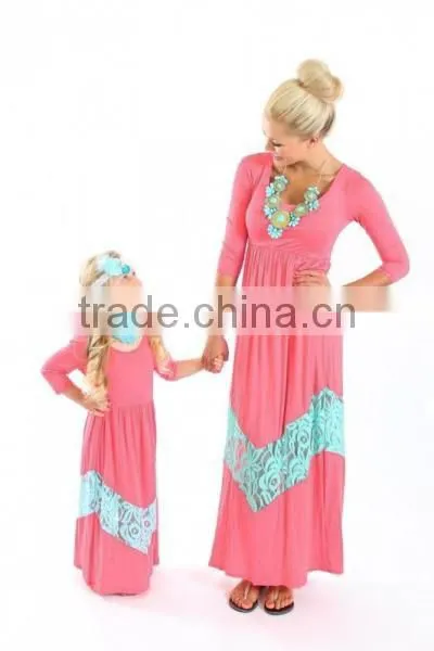 2017 On sale summer fashion outfits mother and daughters dresses matching family clothing sets
