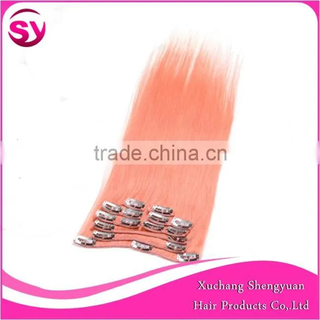 Wholesale European Market Cheap Hair Extensions Clip In Full Head, 100% Human Brazilian Virgin Hair Natural Color