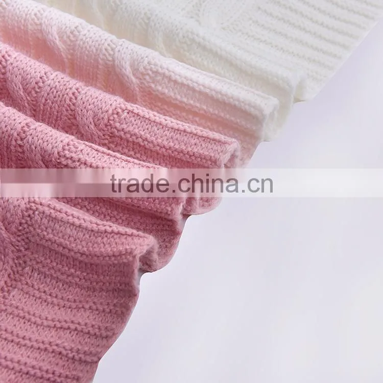 Super soft 100% acrylic assorted cable knit baby throw blanket