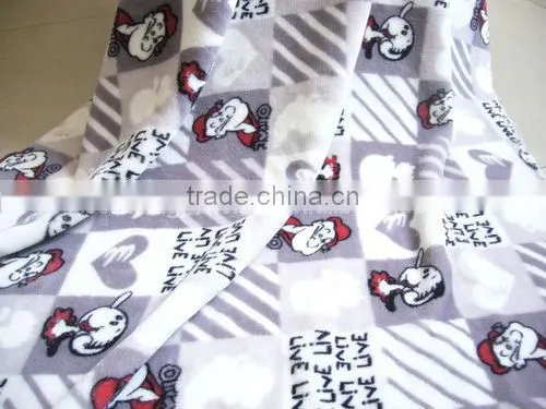 2013 Hot sale cartoon pattern ,double-side ,surper soft ,printed flannel velvet fabric
