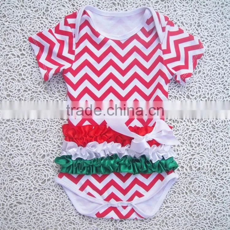 Carter's Girl Cotton Chevron Prints Multi Colors Satin Ruffles Romper
