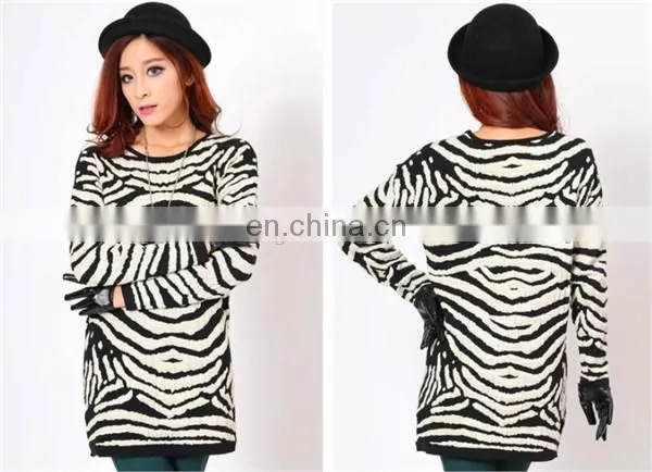 hot sale sexy strip pullover round-collar women long sweater