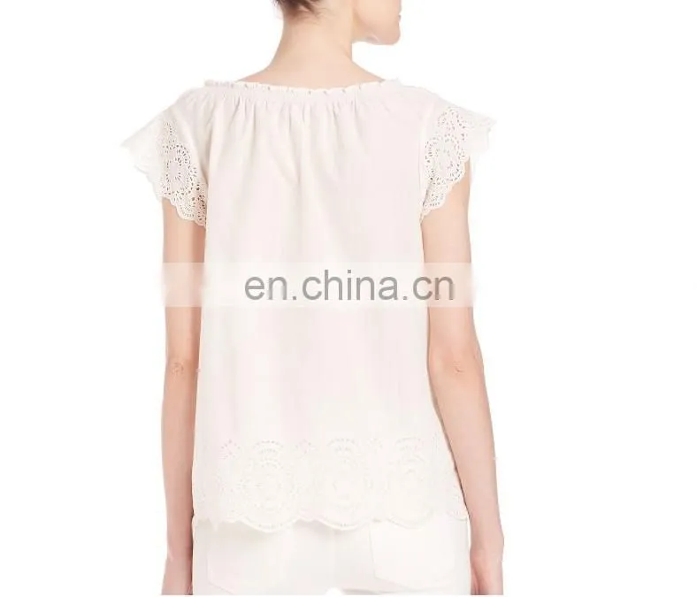 Hot sale fashion chiffon lady top designer