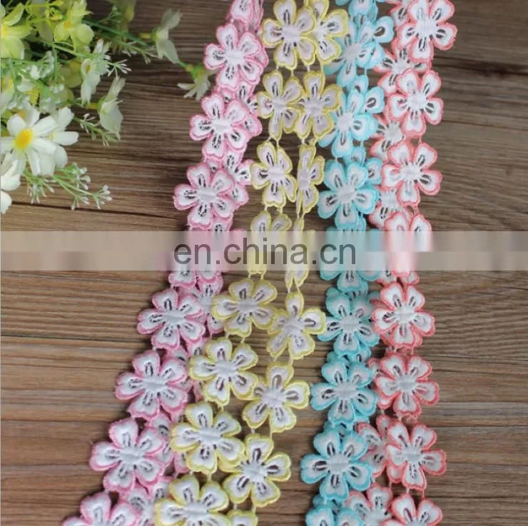 2017 3D butterfly design beaded lace for textile