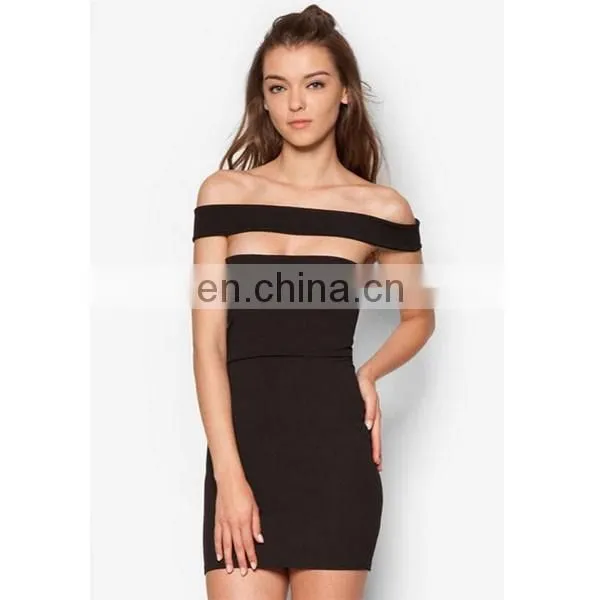 Bodycon women clothing sexy dress off shoulder strapless fashion black dress