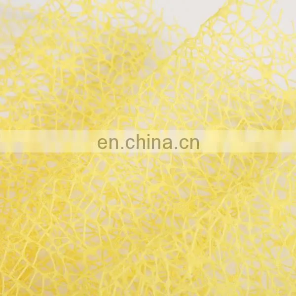 2015 Most Popular Europe Product Flower Decoration Yellow Plastic Mesh Fabric