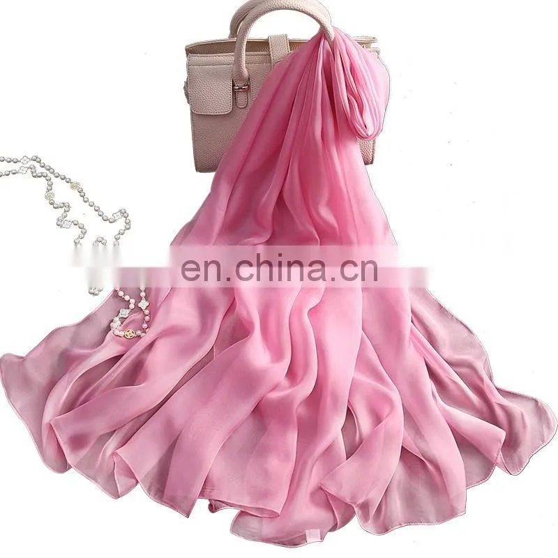 Promotional products pure silk scarf long scarf shawl orange cheap