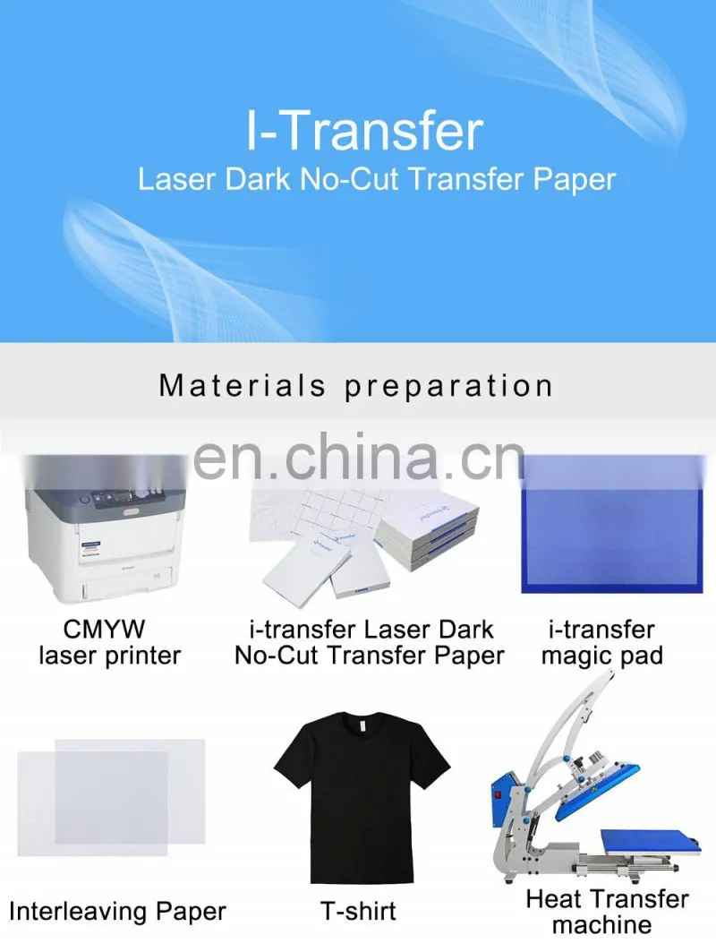 i-transfer dark no cut A4 laser transfer paper